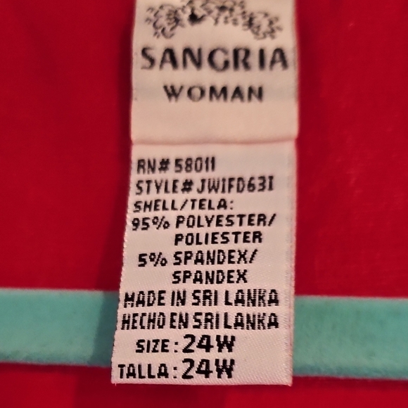 Signature by Sangria Red and Teal Dress - Picture 3 of 5